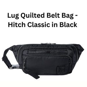 Lug Quilted Belt Bag Hitch Classic Black Fanny Pack XL Sling Bag Vegan RFID NWT